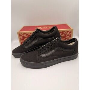 Vans Old Skool Triple Black Canvas Sneakers Men 9.5 Women 11 VN000D3HBKA